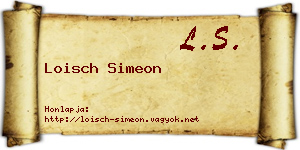 Loisch Simeon névjegykártya